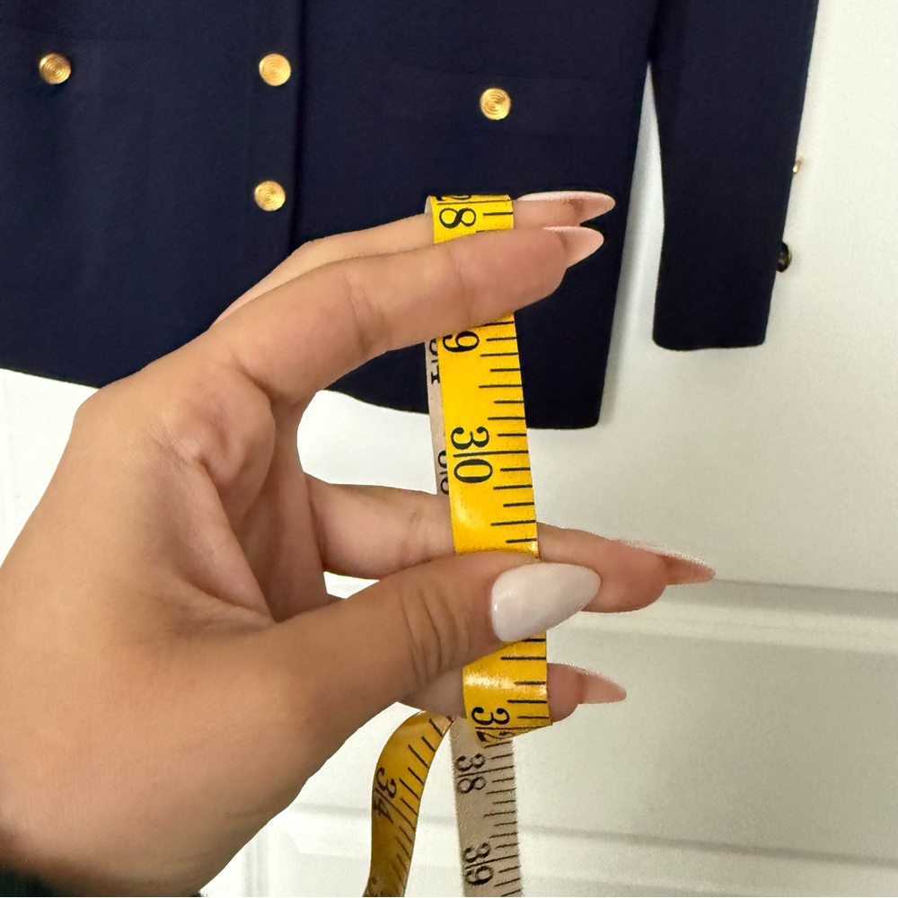 ST JOHN button up cardigan Womens Elegant Designer US 12 Navy Blue & Gold - Picture 5 of 5